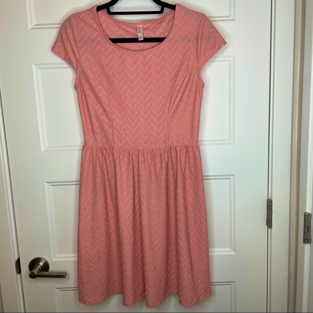 Xhileration Dusty Pink Chevron Print A-line Dress